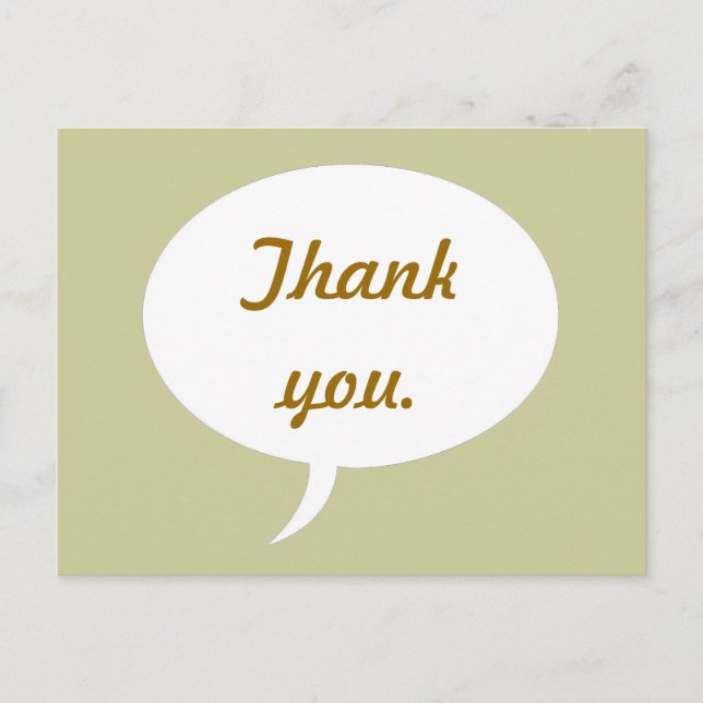 Speech Bubble Thank you Postcards Light Gold (Front)