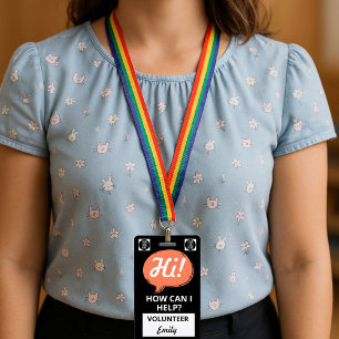 Speech Bubble Volunteer Lanyard Badge – Logo ID Badge