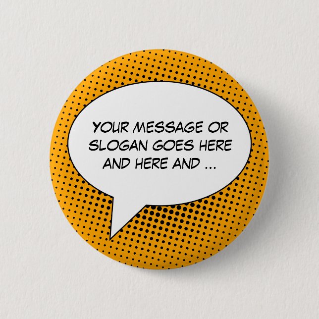 Speech Bubble Your Message Template Button (Front)