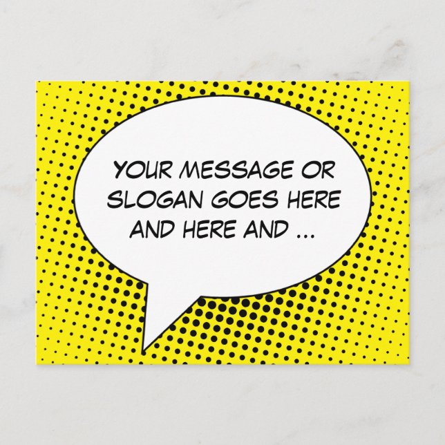 Speech Bubble Your Message Template Postcard (Front)