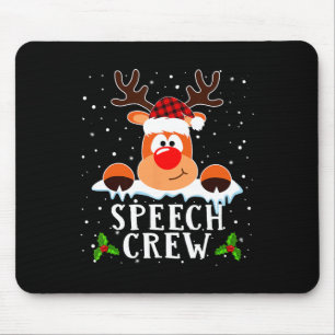 Speech Crew Reindeer Santa Hat Buffalo Red Plaid C Mouse Pad