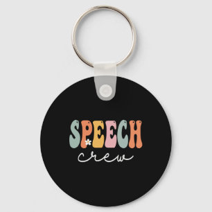 Speech Crew Retro Groovy Vintage Happy First Day O Key Ring