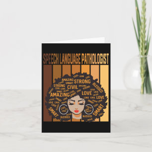 Speech Language Pathologist Afro African Black His Card