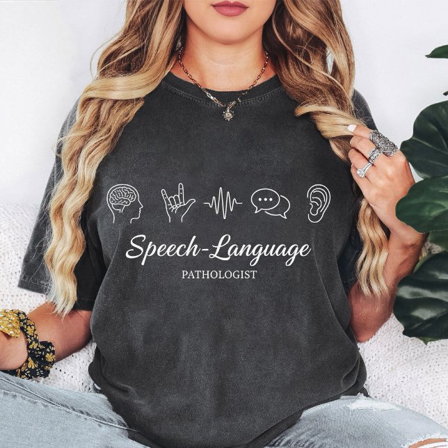 Speech-Language Pathologist Brain Wave Chat Ear De T-Shirt (Creator Uploaded)