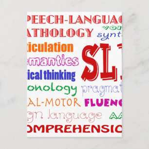 Speech Language Pathologist Colourful Fun Font Postcard
