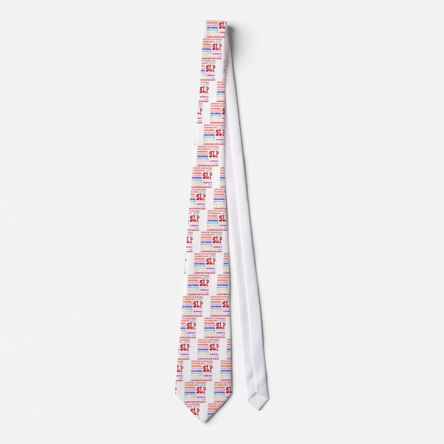 Speech Language Pathologist Colourful Fun Font Tie (Front)
