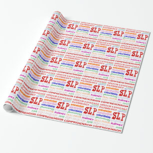 Speech Language Pathologist Colourful Fun Font Wrapping Paper