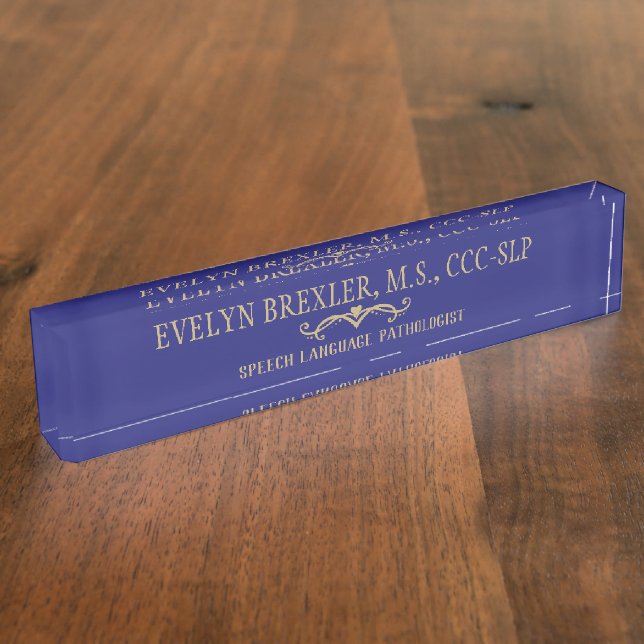Speech language pathologist office name plate (Side)
