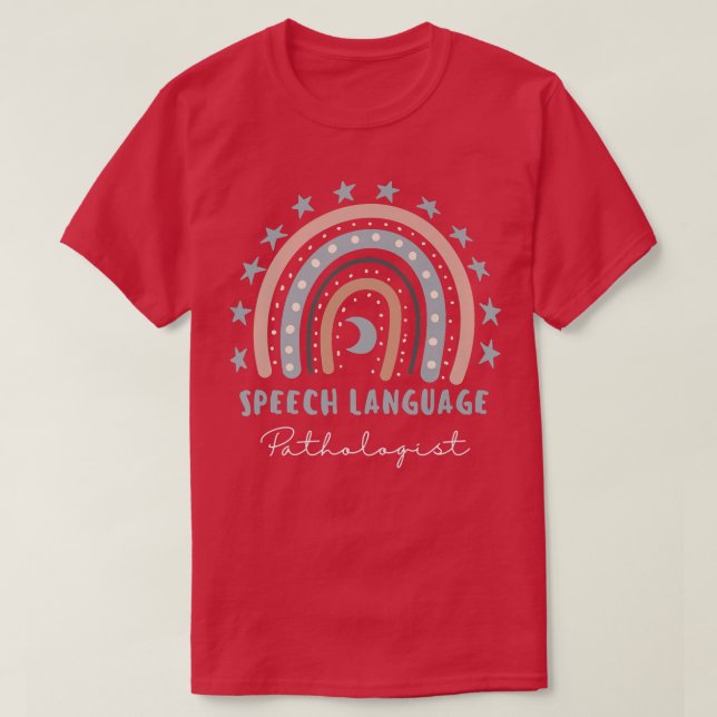 Speech Language Pathologist Rainbow Speech Therapy T-Shirt (Design Front)