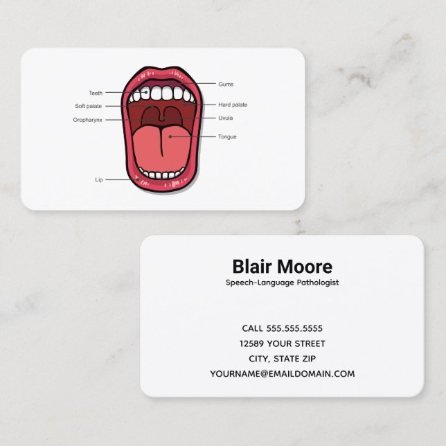 Speech-Language Pathologist SLP Business Card (Front/Back)