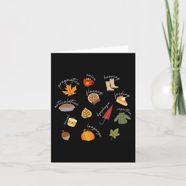 Speech Language Pathologist Speech Therapy SLP Fal Card (Front)