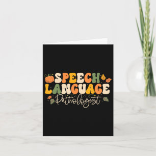 Speech Language Pathologist Speech Therapy Thanksg Card