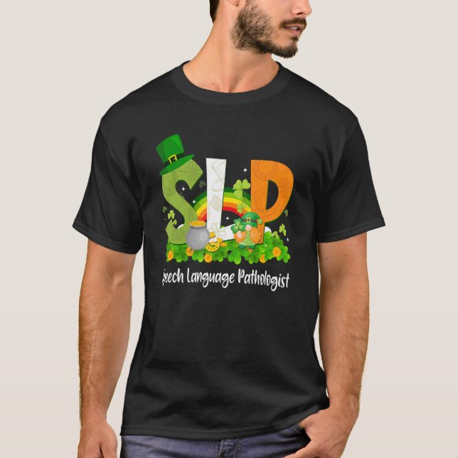 Speech Language Pathologist St Patrick's Day SLP T T-Shirt (Front)