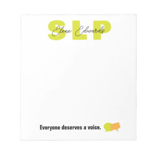 Speech Language Pathologist Therapist  Notepad