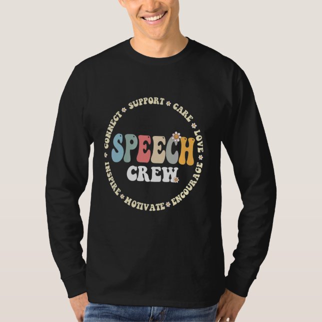 Speech Language Pathologist Therapy Groovy Speech  T-Shirt (Front)