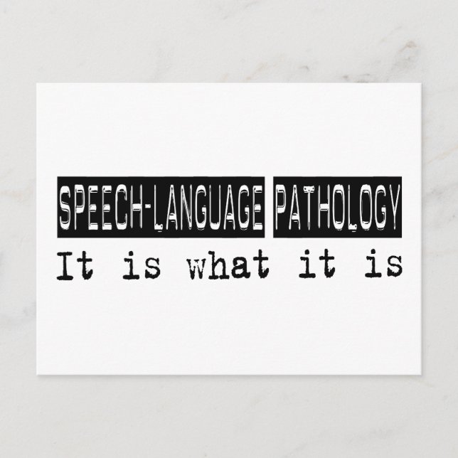 Speech Language Pathology It Is Postcard (Front)