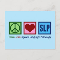 Speech Language Pathology Peace Love SLP Blue