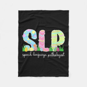 Speech Language Pathology Slp Easter Speech Therap Fleece Blanket