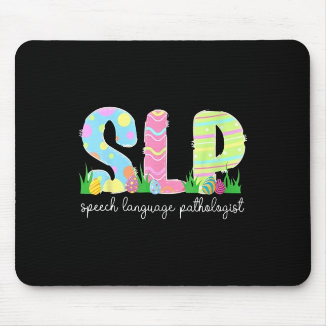 Speech Language Pathology Slp Easter Speech Therap Mouse Pad (Front)