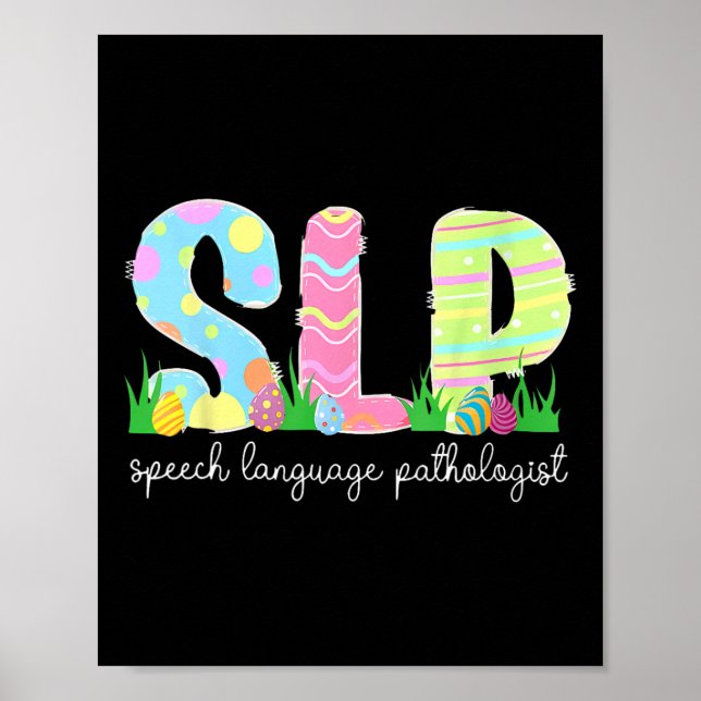 Speech Language Pathology Slp Easter Speech Therap Poster (Front)