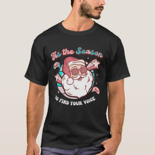 Speech Language Therapy Christmas Retro SLP Santa T-Shirt