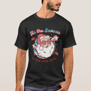 Speech Language Therapy Christmas Retro SLP Santa T-Shirt