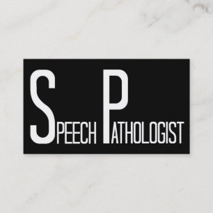 Speech Pathologist Black and White Business Card