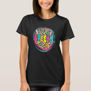 Speech Pathologist Retro Groovy Leopard Back To Sc T-Shirt