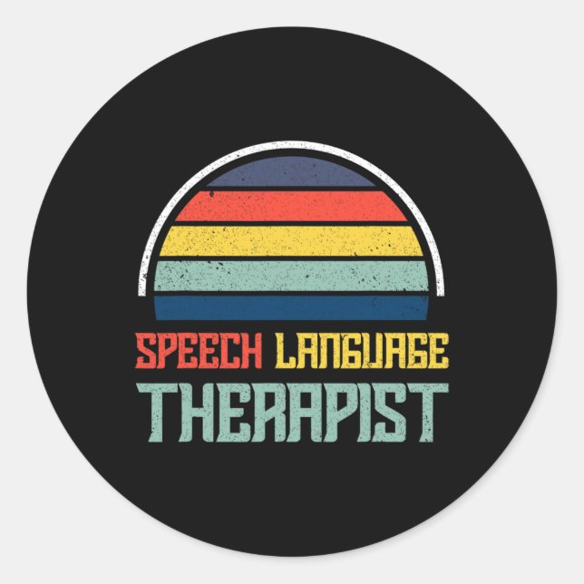 Speech Pathology Therapy Autism Awareness Month  Classic Round Sticker (Front)