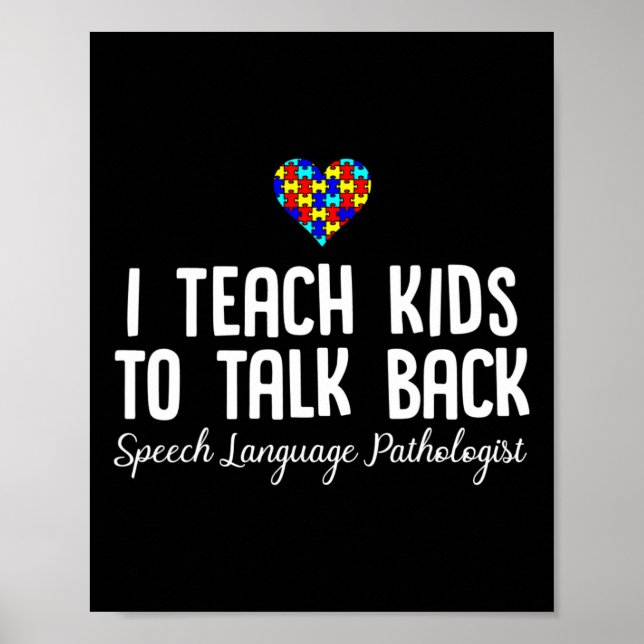 Speech Pathology Therapy Talk Autism Awareness Mon Poster (Front)