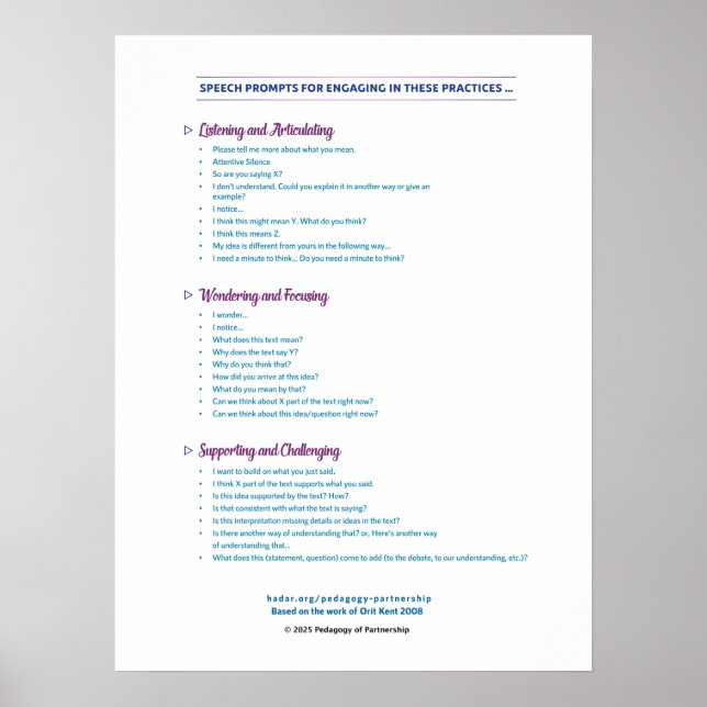 Speech Prompts Poster 12x18 (Front)