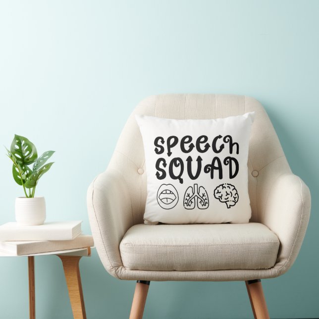 Speech Squad Pathology Teacher Birthday Present Cushion (Chair)