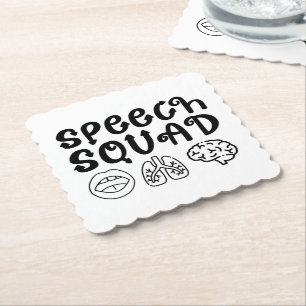 Speech Squad Pathology Teacher Birthday Present Paper Coaster