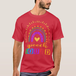 Speech Squad Rainbow Colourful Speech Therapist SL T-Shirt
