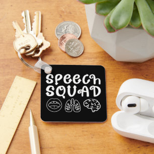 Speech Squad SLP Speech Language Pathologist Funny Key Ring