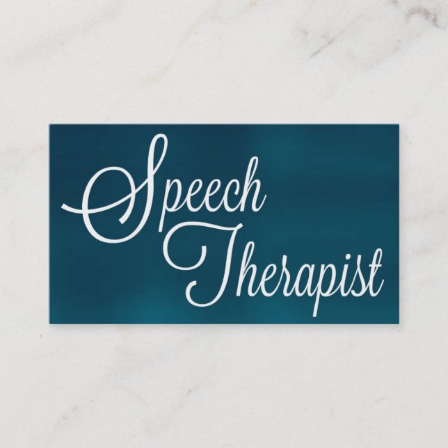 Speech Therapist Brushed Blue Business Card (Front)
