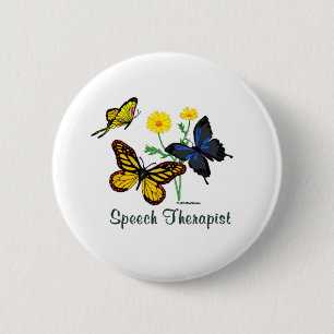 Speech Therapist Butterflies 6 Cm Round Badge