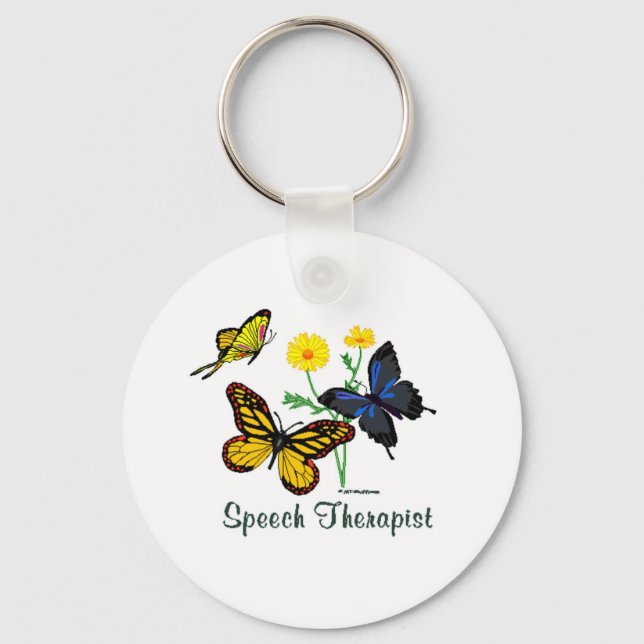Speech Therapist Butterflies Key Ring (Front)