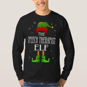 Speech Therapist Elf Xmas Funny Family Matching Ch T-Shirt