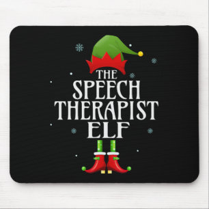 Speech Therapist Elf Xmas Matching Family Group Ch Mouse Pad