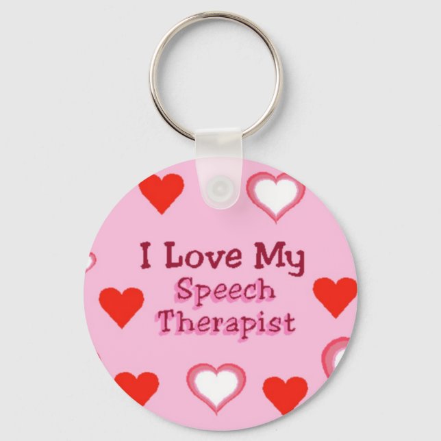 Speech Therapist Hearts Key Ring (Front)