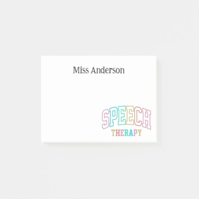 Speech Therapist Personalised Appreciation Gift Post-it Notes (Front)