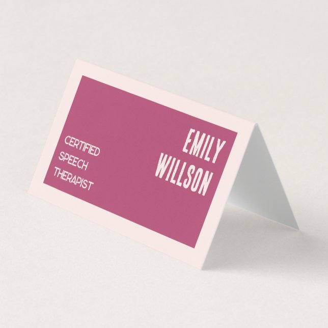 Speech Therapist QR Folded Business Card (Front)