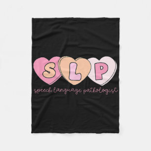 Speech Therapist Valentines Slp Speech Language Pa Fleece Blanket