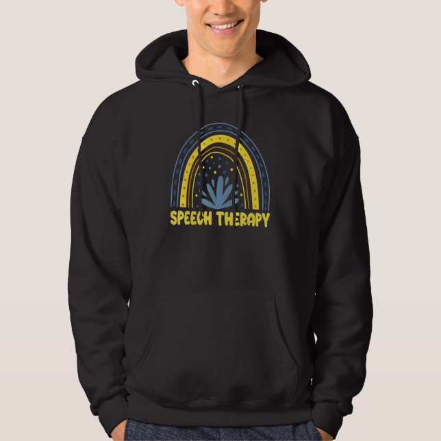 Speech Therapy Boho Rainbow Speech Language Pathol Hoodie (Front)