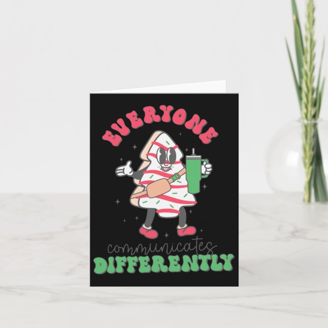 Speech Therapy Christmas Everyone Communicate Diff Card (Front)
