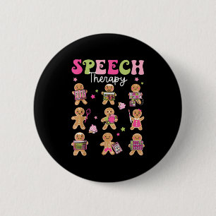 Speech Therapy Christmas Slp Therapy Cookies Ginge 6 Cm Round Badge