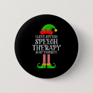Speech Therapy Elf Christmas Funny School Therapis 6 Cm Round Badge