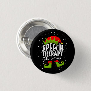 Speech Therapy Elf Squad Christmas SLP Therapist 3 Cm Round Badge