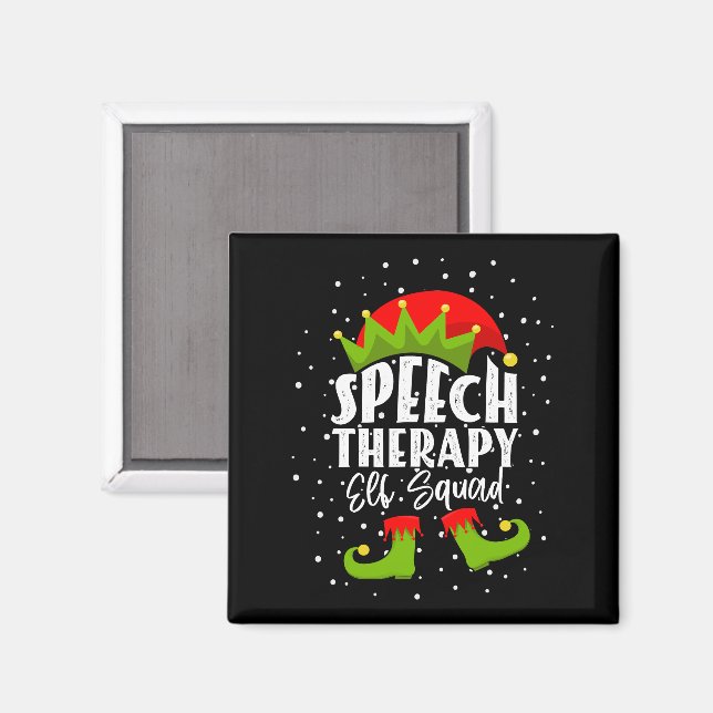Speech Therapy Elf Squad Christmas SLP Therapist Magnet (Front/Back)